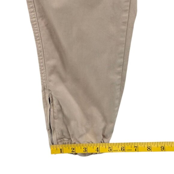 Banana Republic Slim Utility Pants Womens Khaki Flat Front Ankle Zip Size 6 - Picture 10 of 11